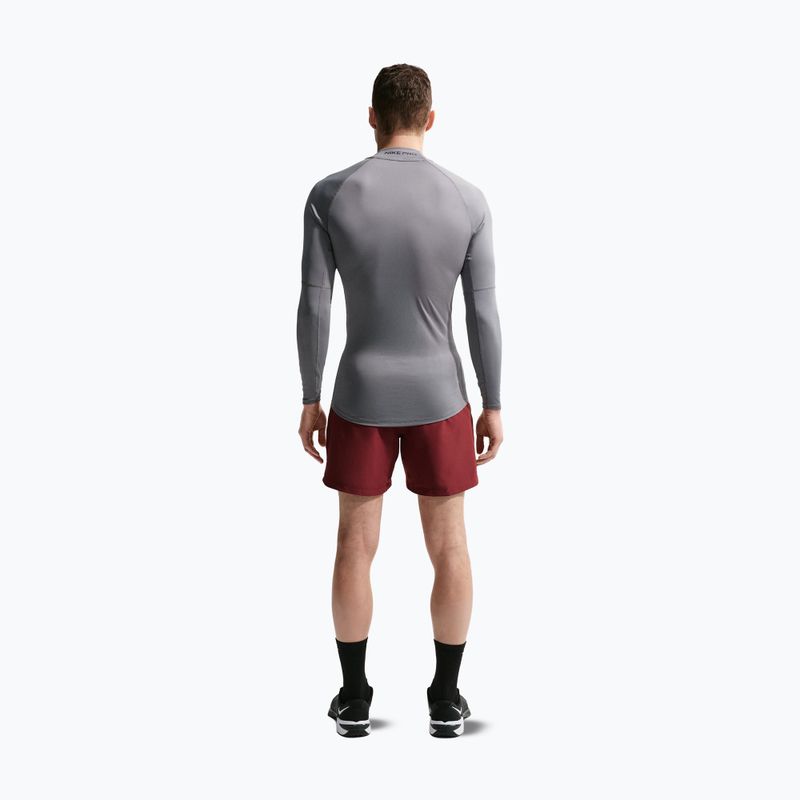 Vyriški treniruočių marškinėliai ilgomis rankovėmis Nike Pro Dri-Fit Mock-Neck smoke grey/black 3