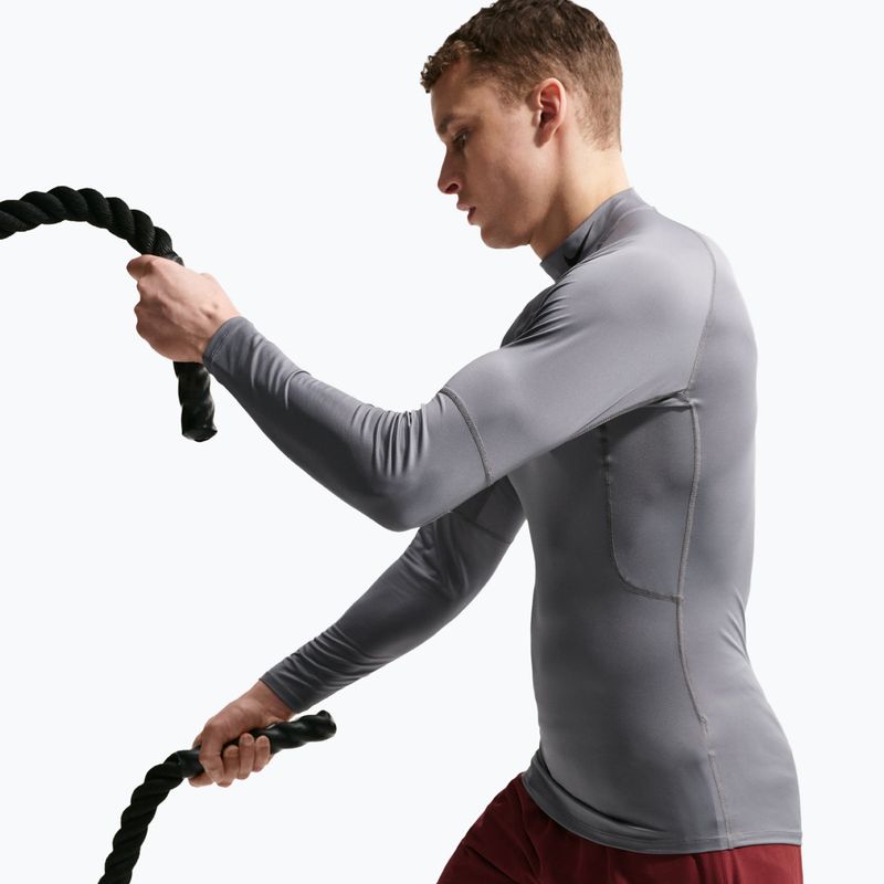 Vyriški treniruočių marškinėliai ilgomis rankovėmis Nike Pro Dri-Fit Mock-Neck smoke grey/black 5