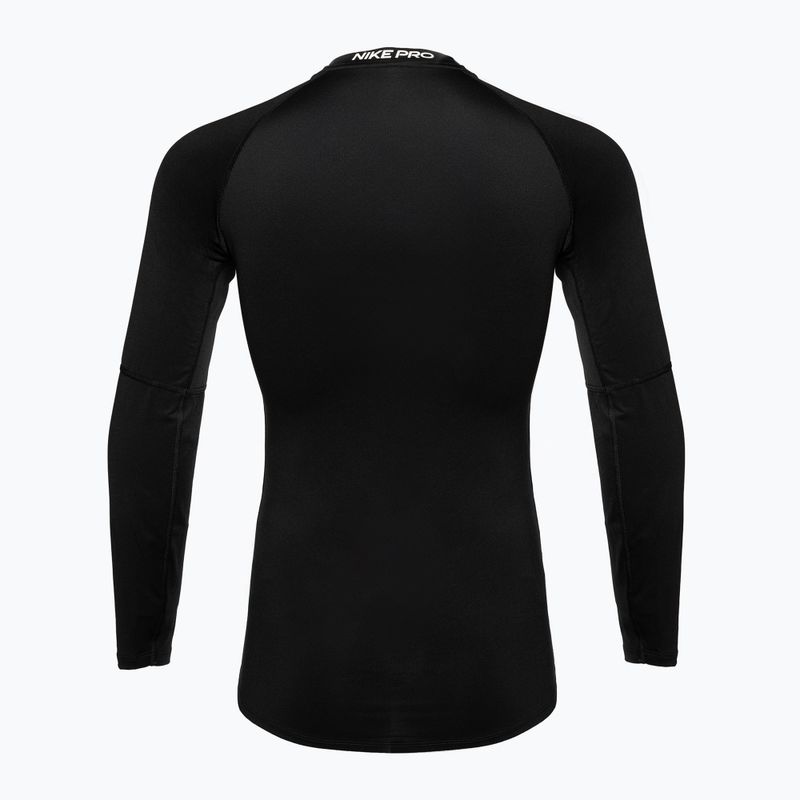 Vyriški treniruočių marškinėliai ilgomis rankovėmis Nike Pro Dri-Fit Tight Fitness black/white 2