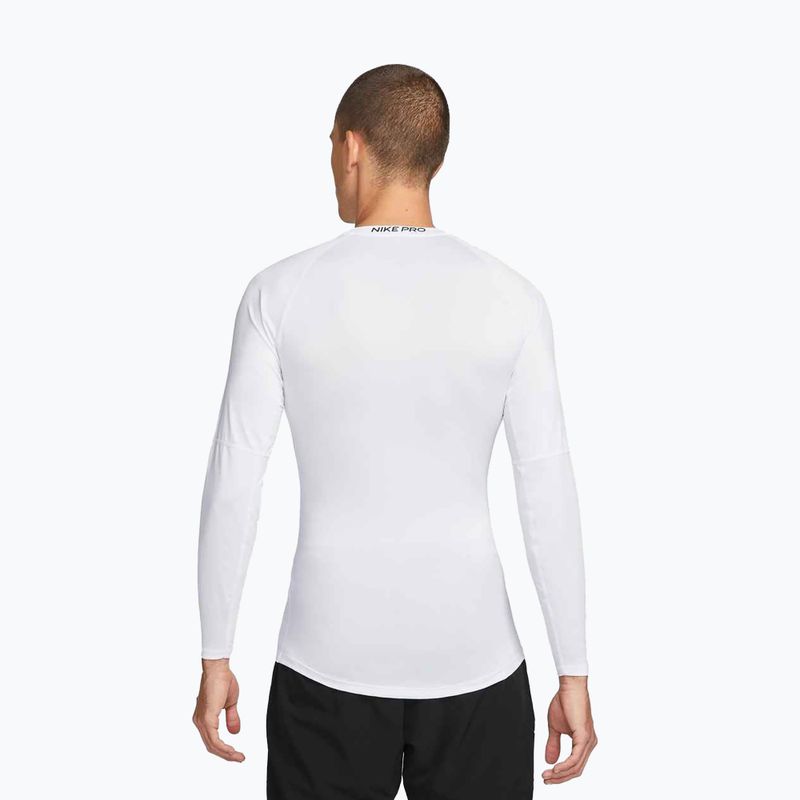 Vyriški treniruočių marškinėliai ilgomis rankovėmis Nike Pro Dri-Fit Tight Fitness white/black 3