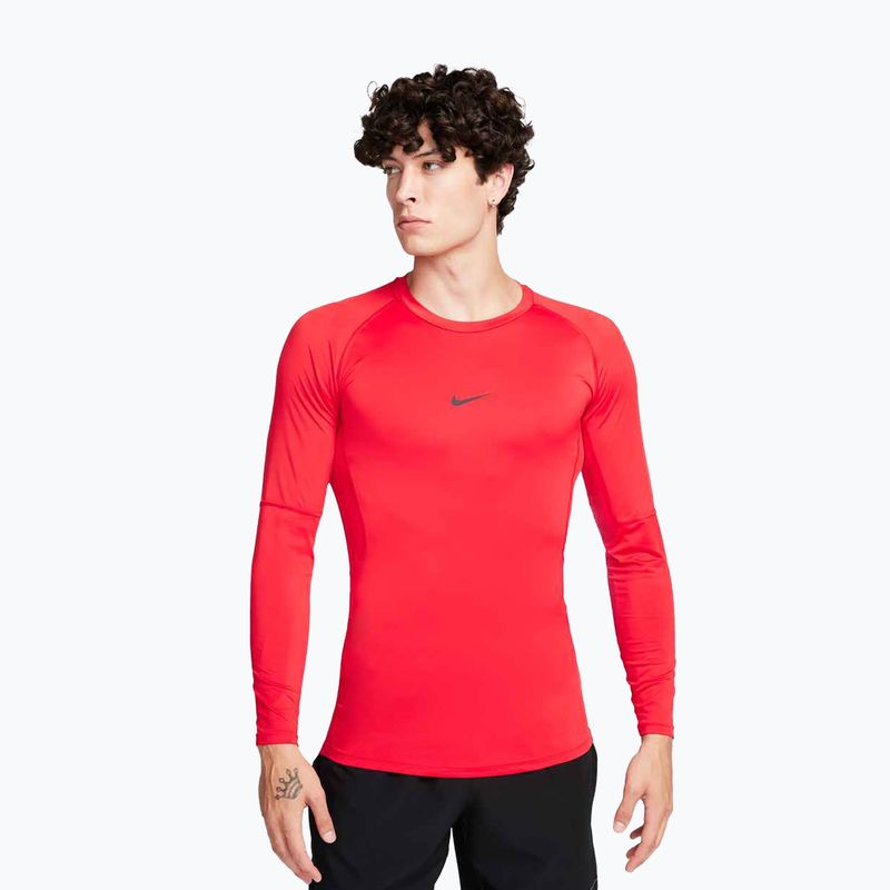 Vyriški treniruočių marškinėliai ilgomis rankovėmis Nike Pro Dri-Fit Tight Fitness university red/black