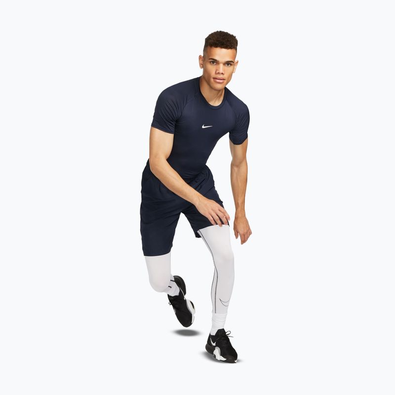Vyriški treniruočių marškinėliai Nike Pro Dri-Fit Tight SS Fitness obsidian/white 2
