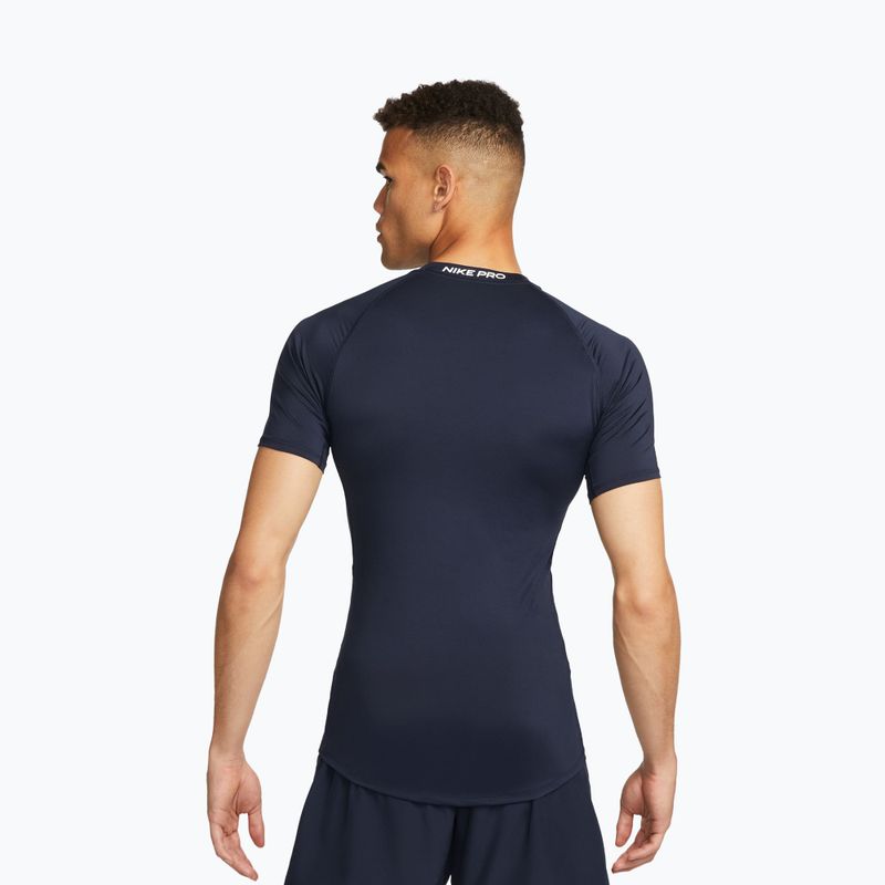 Vyriški treniruočių marškinėliai Nike Pro Dri-Fit Tight SS Fitness obsidian/white 3