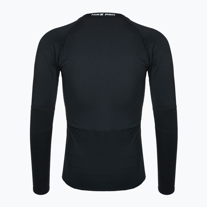 Vyriškos treniruočių kelnės su ilgomis rankovėmis Nike Pro Warm LS black/white 2