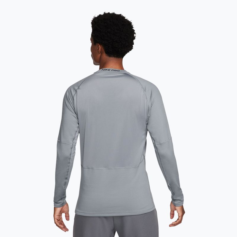 Vyriški treniruočių marškinėliai ilgomis rankovėmis Nike Pro Warm smoke grey/black 2