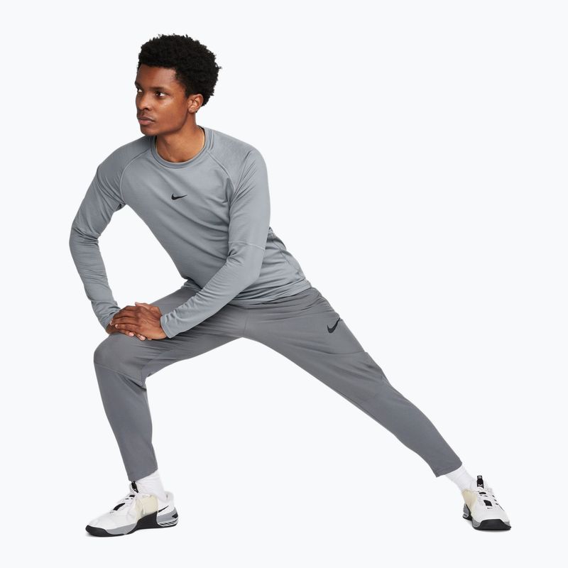 Vyriški treniruočių marškinėliai ilgomis rankovėmis Nike Pro Warm smoke grey/black 3
