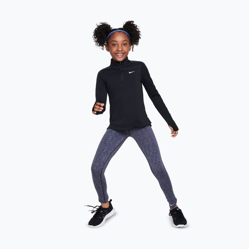Vaikiškas treniruočių džemperis ilgomis rankovėmis Nike Dri-Fit 1/4 Zip black/white 2