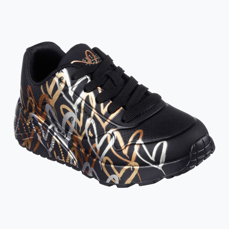 Vaikiški batai SKECHERS JGoldcrown Uno Lite Metallic Love black/gold 8