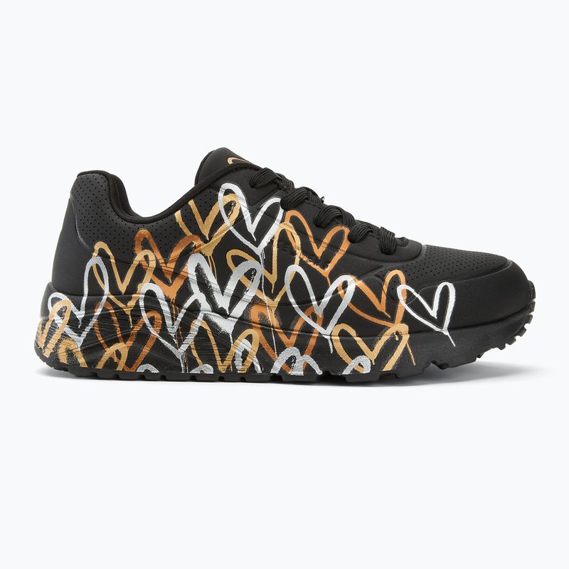 Vaikiški batai SKECHERS JGoldcrown Uno Lite Metallic Love black/gold 2