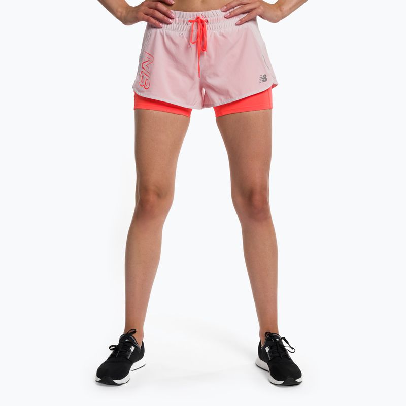 Moterų New Balance Printed Impact Run 2In1 Pink Bėgimo šortai WS21271SOI