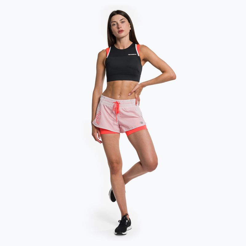 Moterų New Balance Printed Impact Run 2In1 Pink Bėgimo šortai WS21271SOI 2