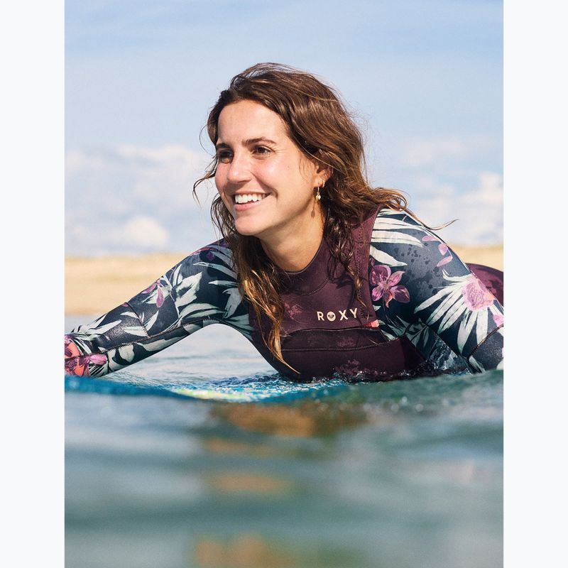 Moteriškas plaukimo hidrokostiumas ROXY 4/3 mm Swell Natural Front Zip black multi 9