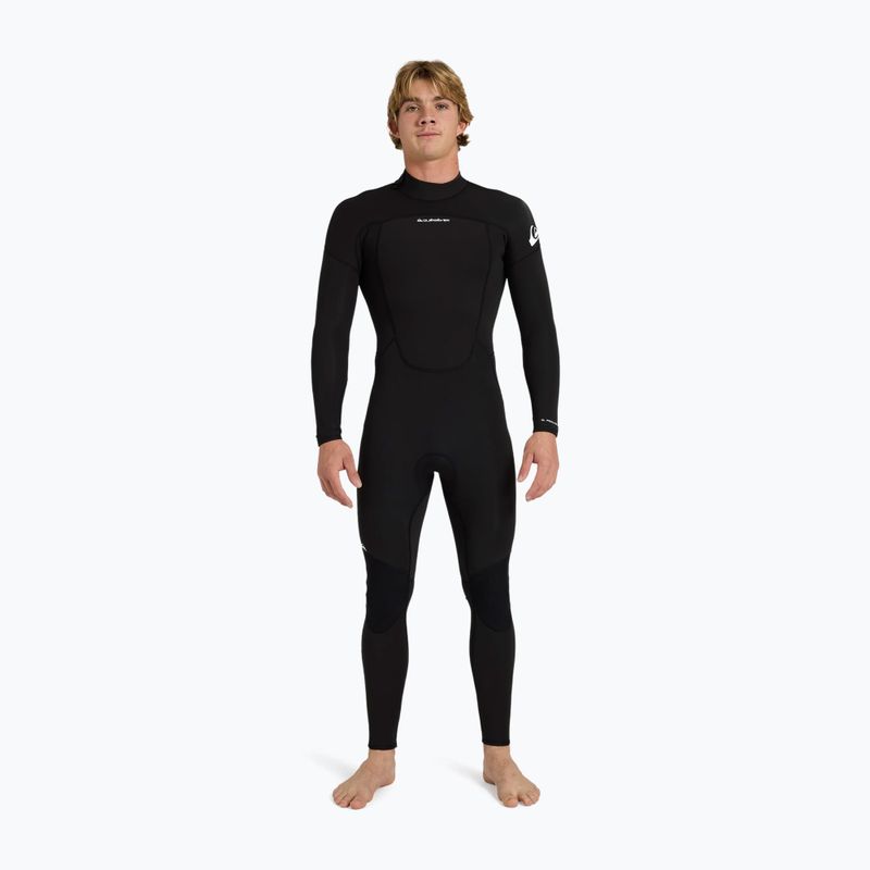 Vyriškas plaukimo hidrokostiumas Quiksilver Prologue+ 3/2 mm Back Zip Flatlock black