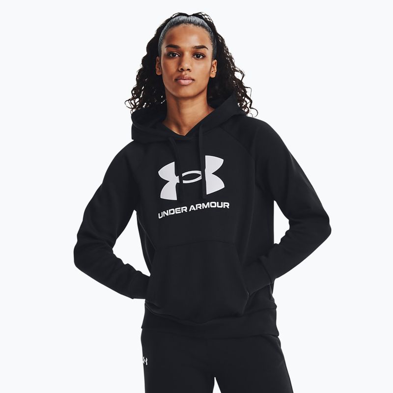 Moteriška Under Armour Rival Fleece Big Logo Hoody juoda/balta