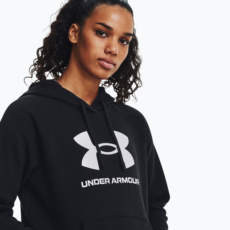 Moteriška Under Armour Rival Fleece Big Logo Hoody juoda/balta 4