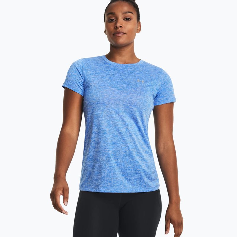 Under Armour Tech SSC moteriški treniruočių marškinėliai vanduo/baltas/metalinis sidabras
