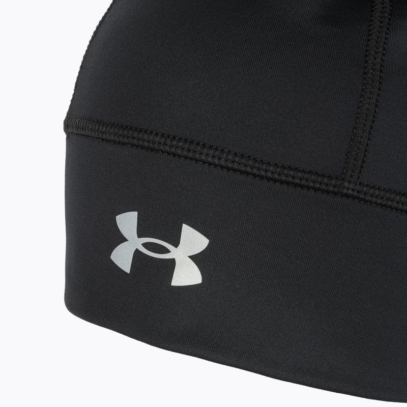 Vyriška Under Armour Storm Launch Beanie juoda/atspindinti bėgimo kepurė 3