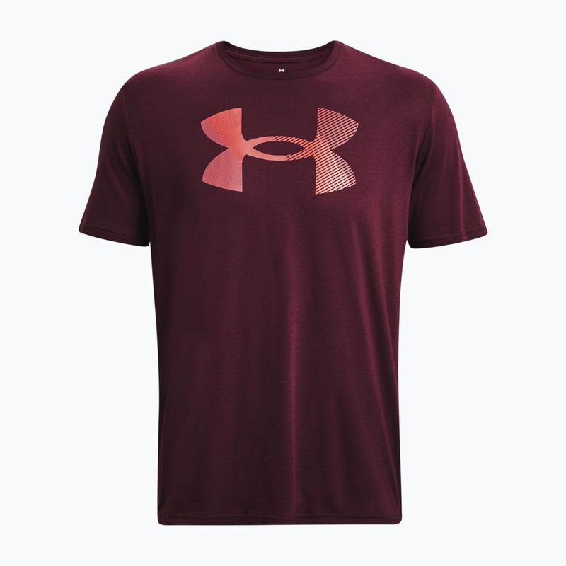 Vyriški marškinėliai Under Armour Big Logo Fill tamsiai kaštoninės/m miglotai violetinės/venominės raudonos spalvos 4