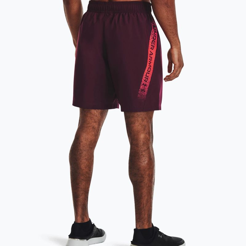 Vyriški Under Armour Woven Graphic treniruočių šortai dark maroon/beta 2