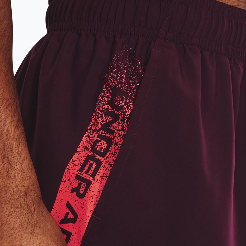 Vyriški Under Armour Woven Graphic treniruočių šortai dark maroon/beta 3