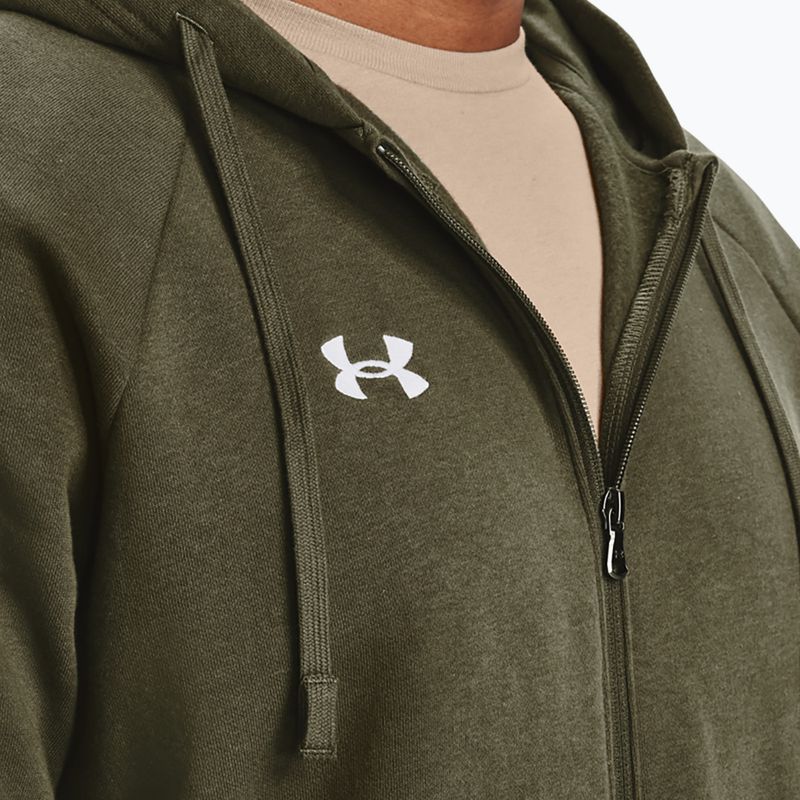 Vyriškas džemperis Under Armour Rival Fleece FZ Hoodie navy dd green/white 4