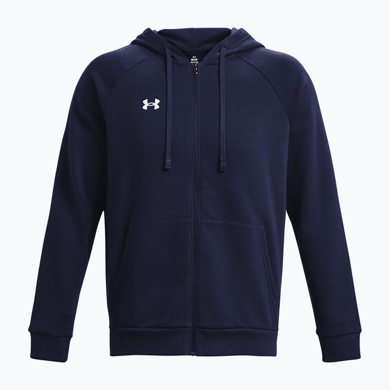 "Under Armour Rival Fleece FZ midnight navy/white" vyriškas treniruočių džemperis 5