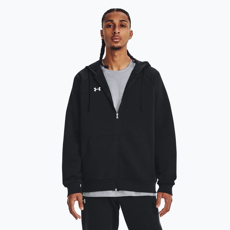 Vyriška "Under Armour Rival Fleece FZ" striukė su gobtuvu black/white