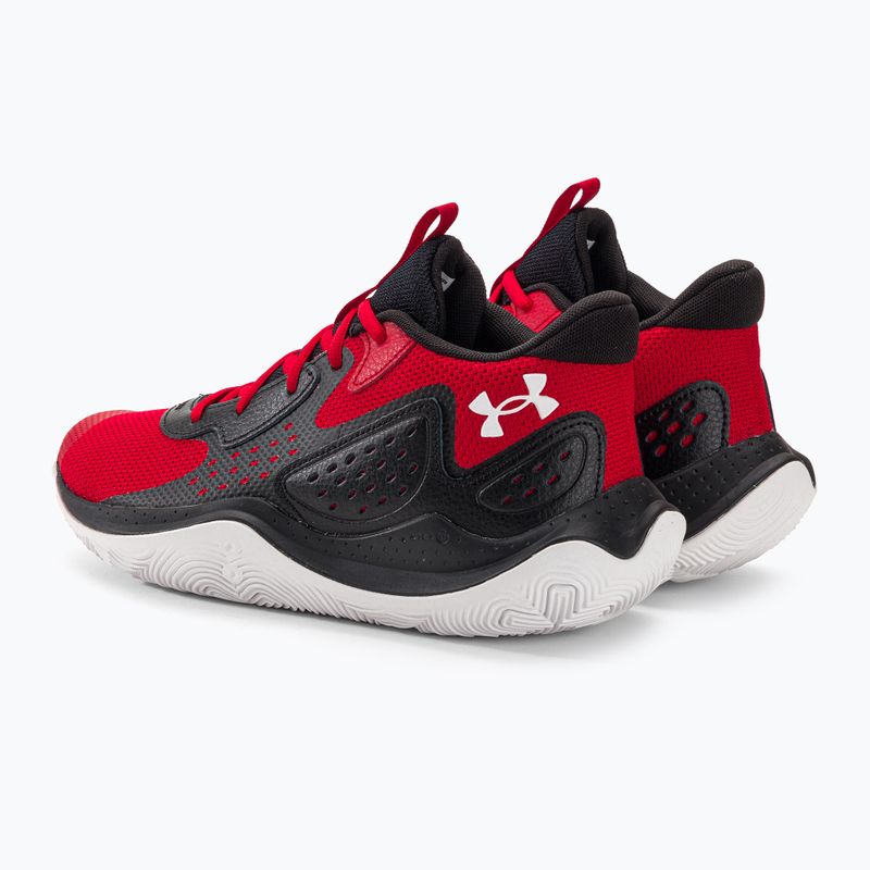 "Under Armour Jet'23" raudoni/juodi/balti krepšinio bateliai 3