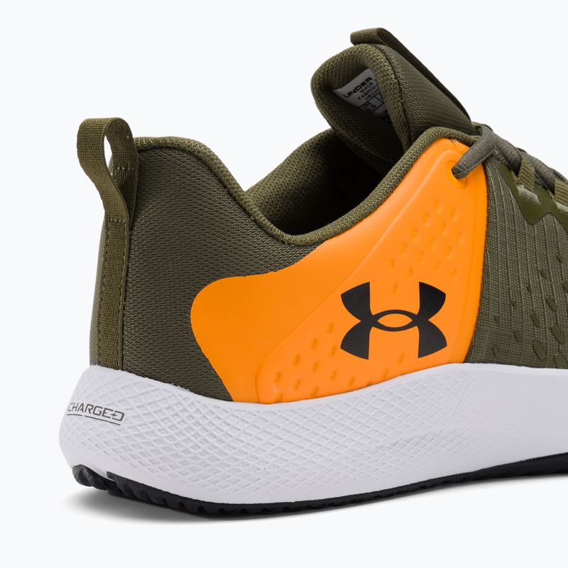 "Under Armour Charged Engage 2" vyriški treniruočių bateliai marine from green/formula orange/black 9
