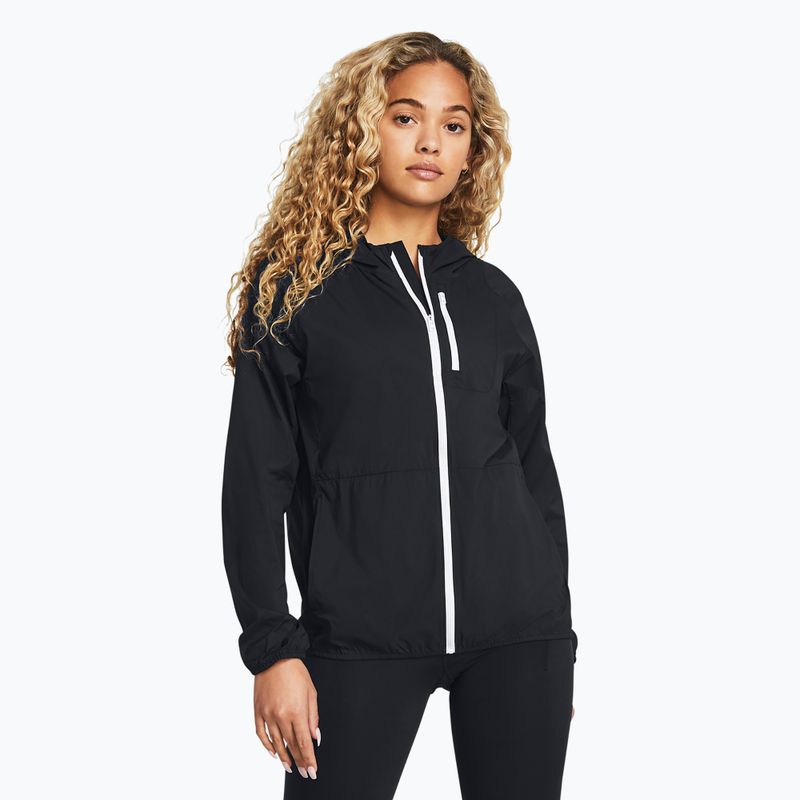 "Under Armour Phantom Windbreaker" moteriška bėgimo striukė juoda/balta/balta