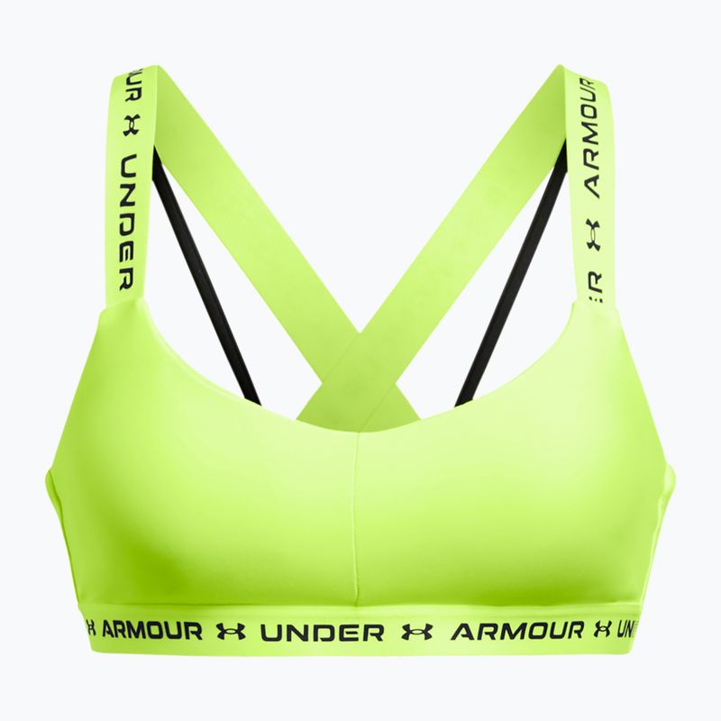 "Under Armour Crossback Low" geltonos/ geltonos/juodos spalvos fitneso liemenėlė 4