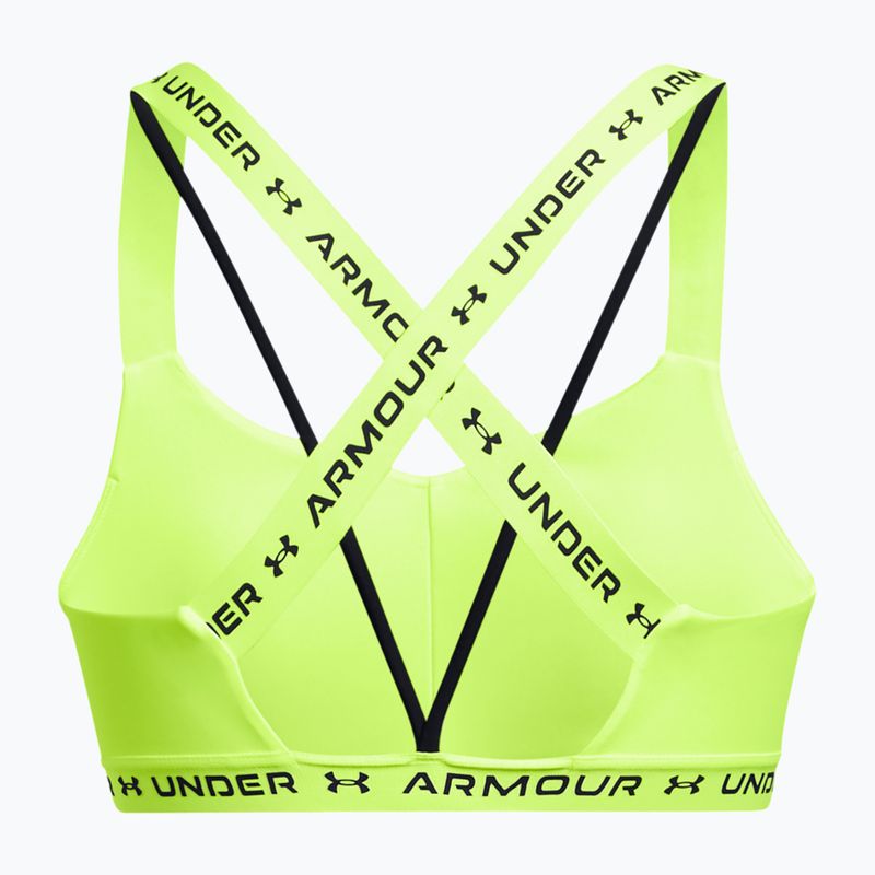 "Under Armour Crossback Low" geltonos/ geltonos/juodos spalvos fitneso liemenėlė 5