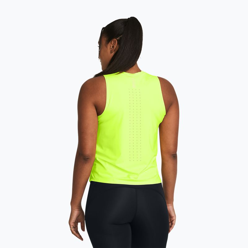 Moteriškas bėgimo topas Under Armour Laser Tank high-vis yellow/reflective 2