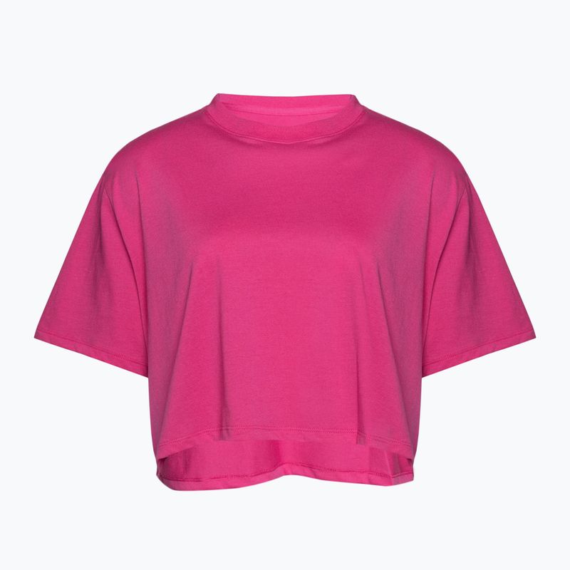 Moteriški treniruočių marškinėliai Under Armour Campus Boxy Crop astro pink/black