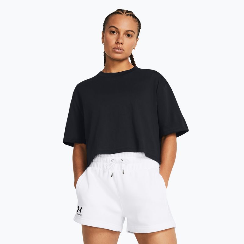 Moteriški treniruočių marškinėliai Under Armour Campus Boxy Crop black/white