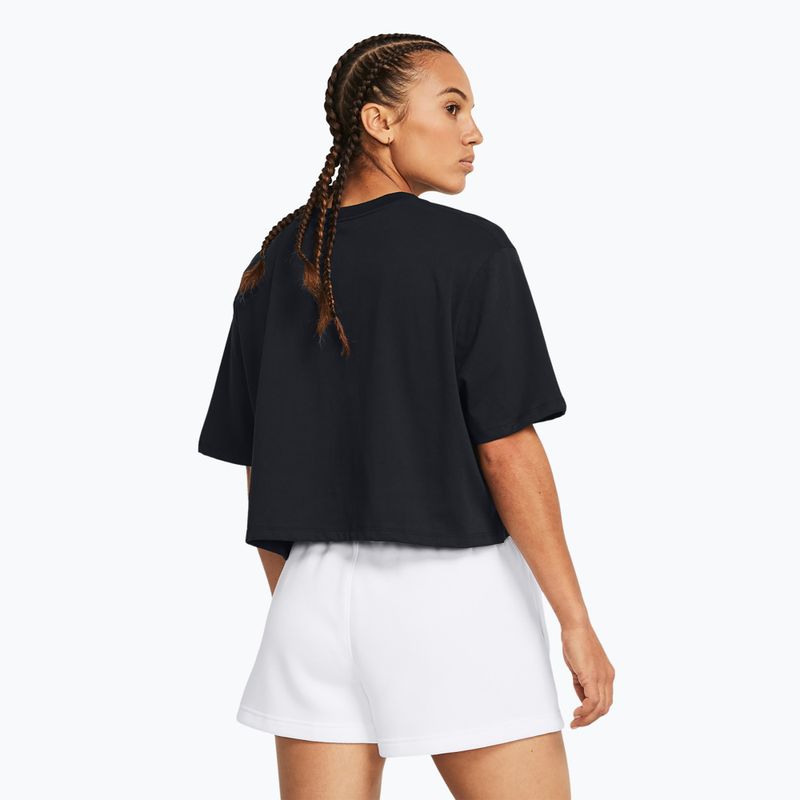Moteriški treniruočių marškinėliai Under Armour Campus Boxy Crop black/white 2