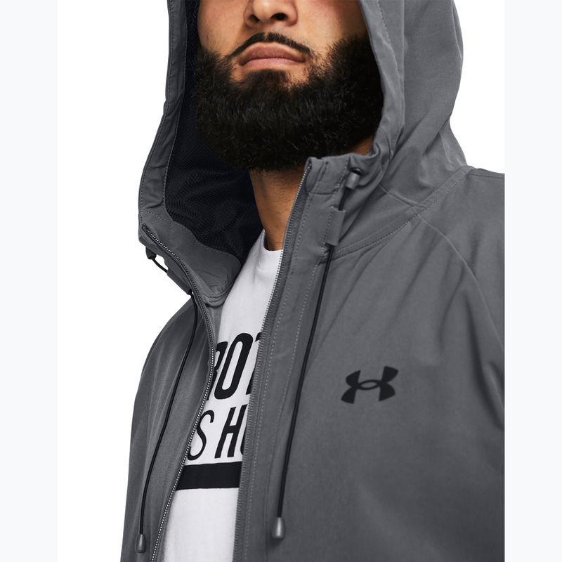 Vyriška striukė Under Armour Stretch Woven Windbreaker pitch gray/black 3