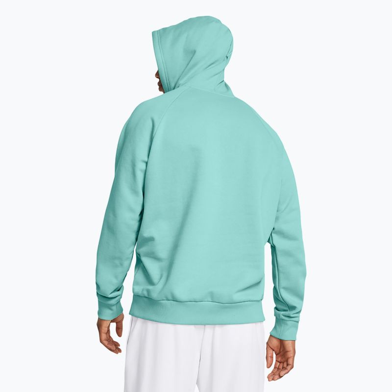 Vyriška Under Armour Rival Fleece striukė su gobtuvu radial turquoise/white 2