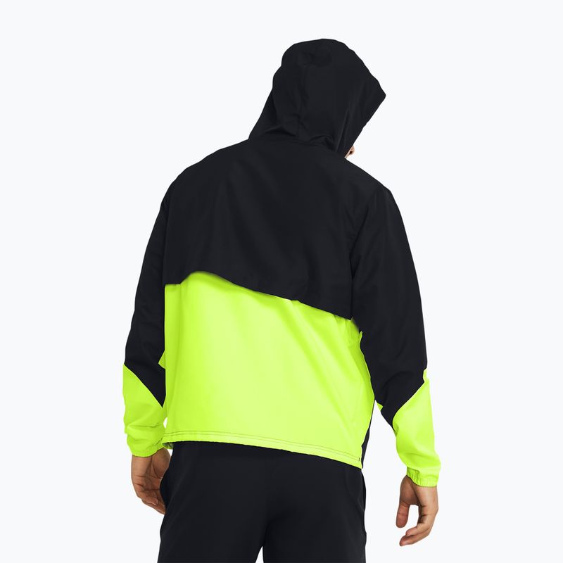 Under Armour Legacy Windbreaker vyriška treniruočių striukė juoda/aukštai matoma geltona/juoda 2