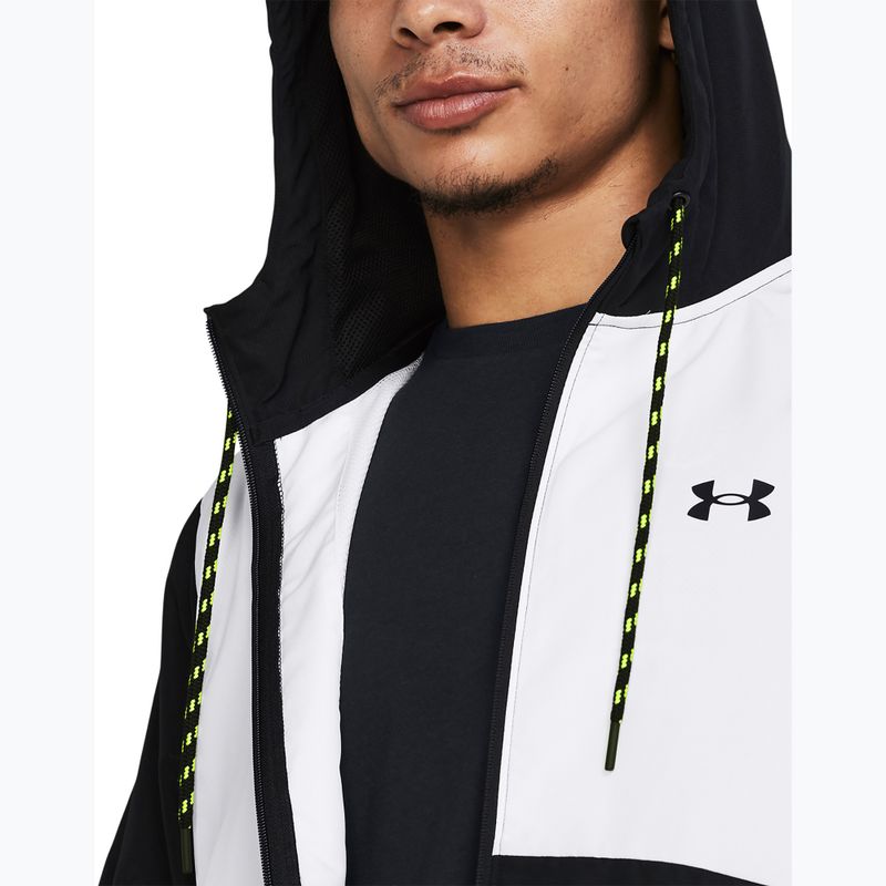 Under Armour Legacy Windbreaker vyriška treniruočių striukė juoda/aukštai matoma geltona/juoda 3