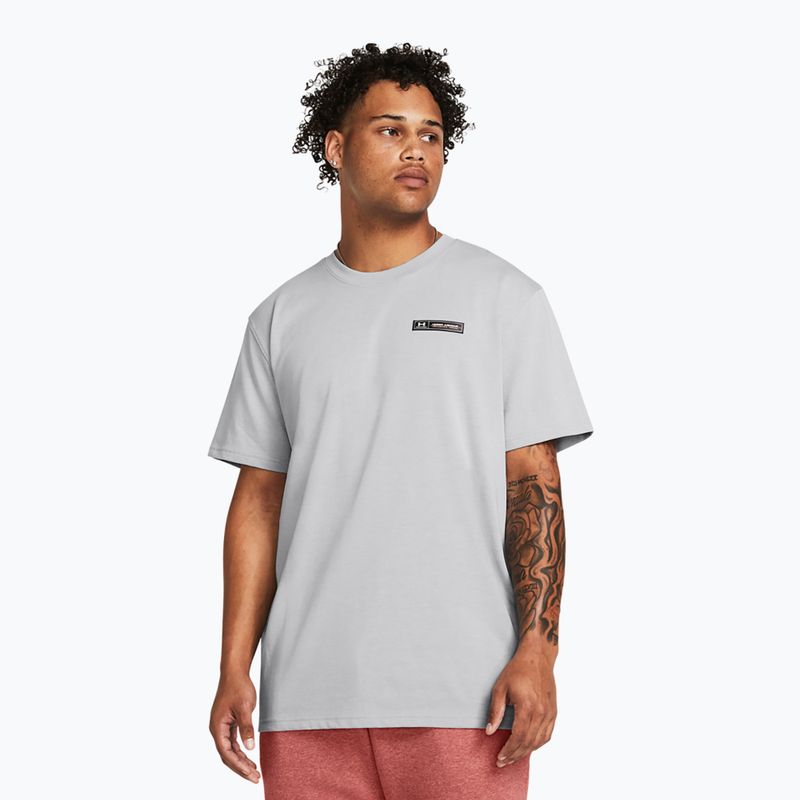 Vyriški marškinėliai Under Armour HW Armour Label mod gray medium heather/black