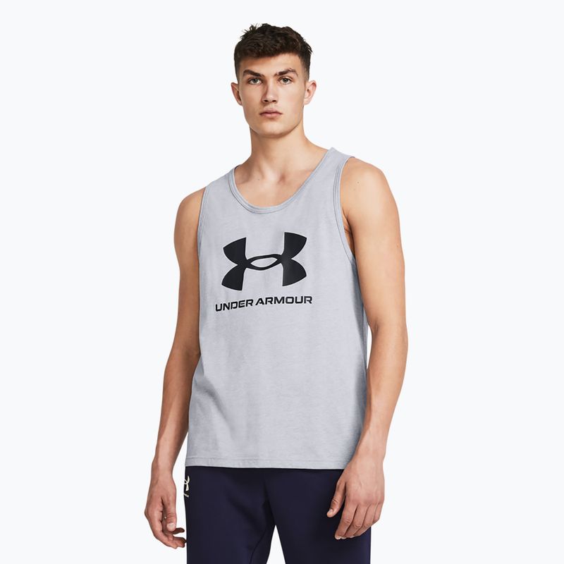 Vyriškas tank topas Under Armour Sportstyle Logo steel light heather/black