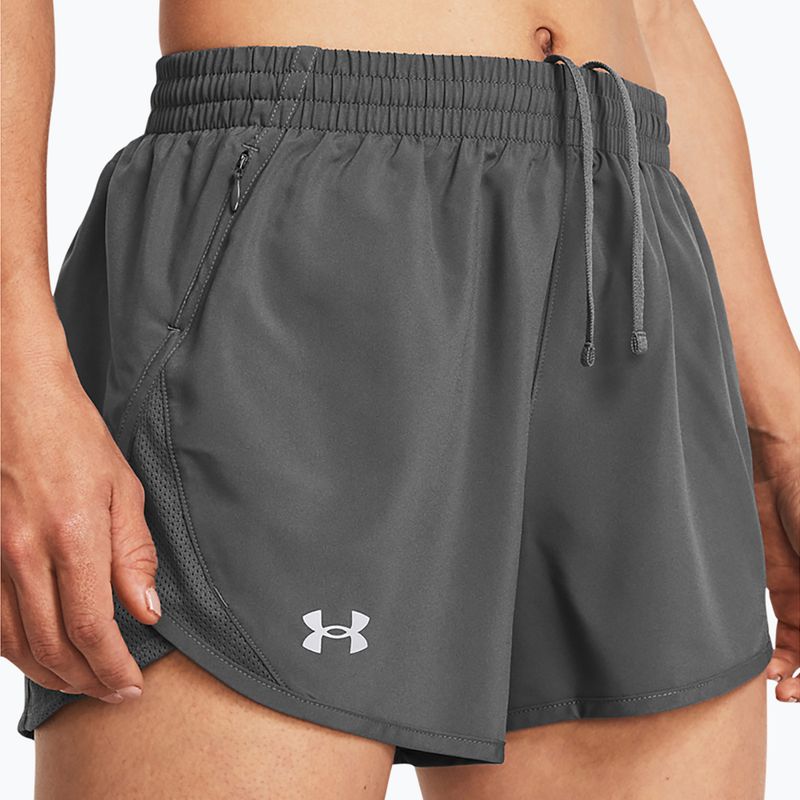 Moteriški bėgimo šortai Under Armour Fly By 3" castlerock/castlerock/reflective 4