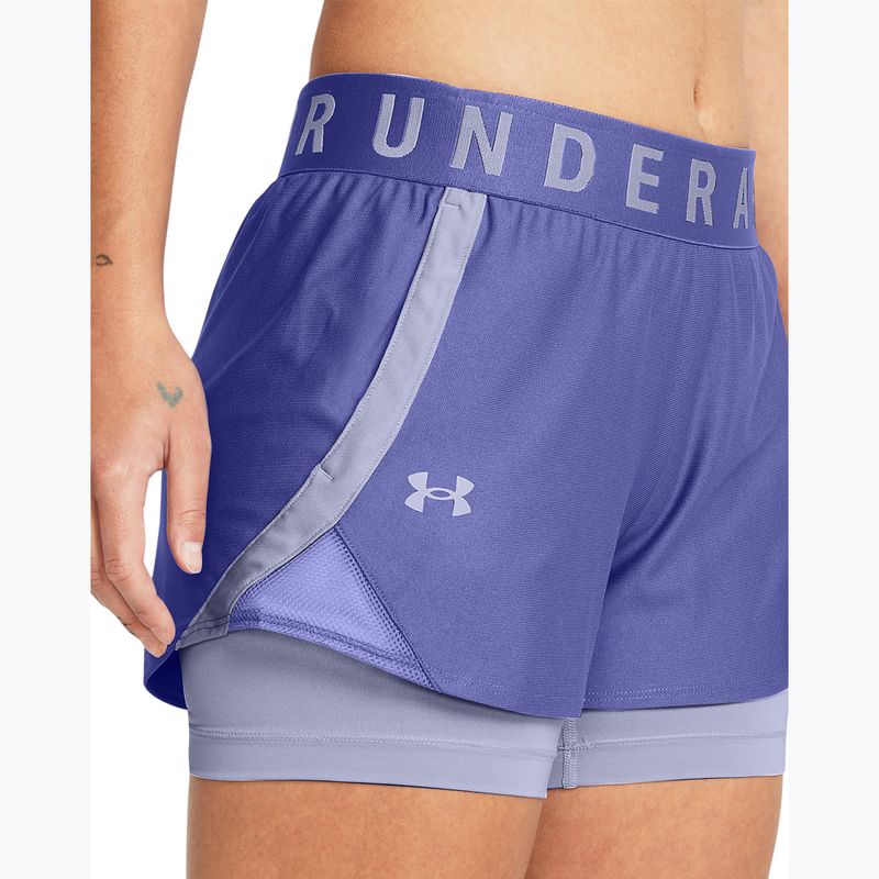Moteriški treniruočių šortai Under Armour Play Up 2-In-1 starlight/celeste/celeste 4