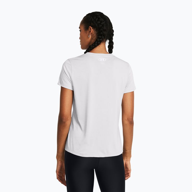 Moteriški treniruočių marškinėliai Under Armour Tech V-Twist halo pilka/balta 2