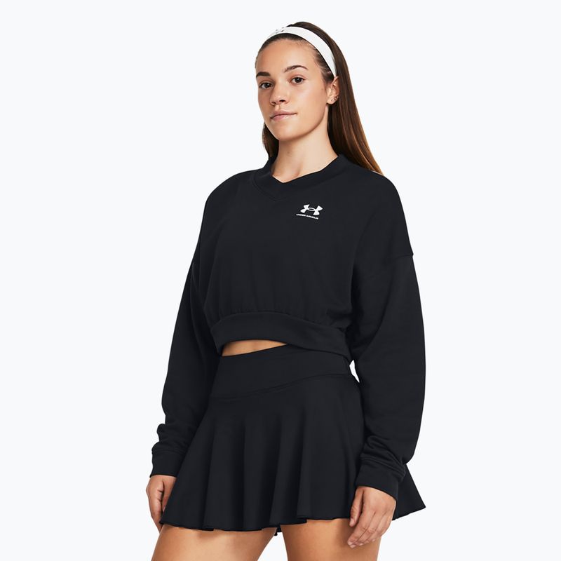 Moteriškas treniruočių džemperis Under Armour Rival Terry Os Crop Crew black/white