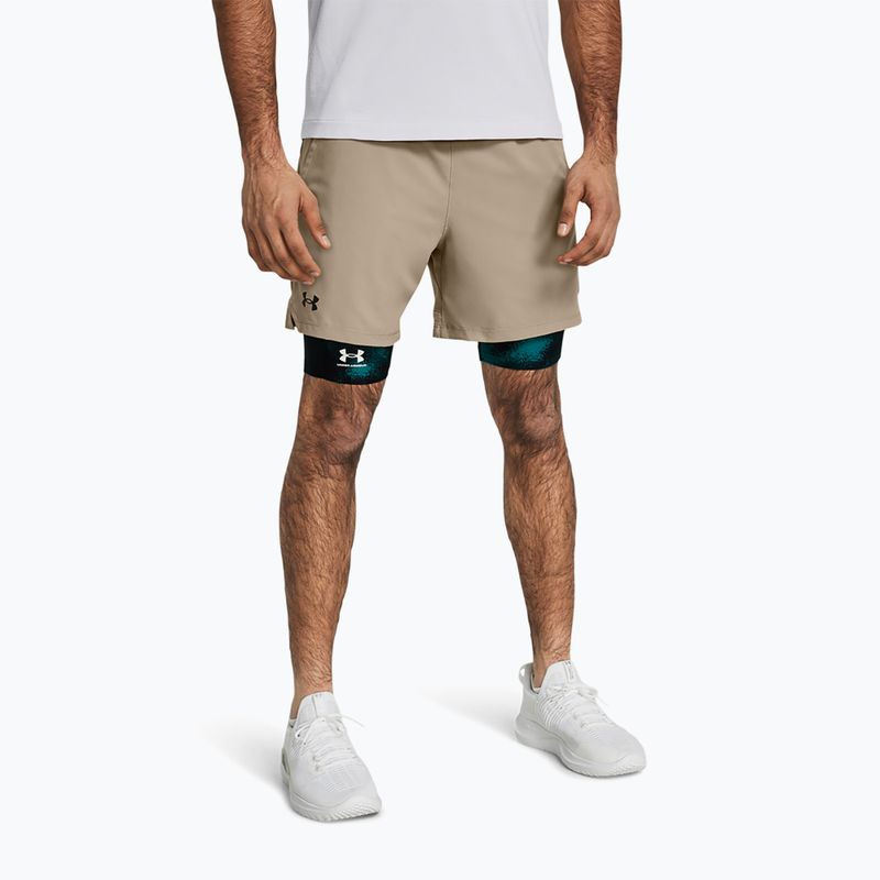 Vyriški treniruočių šortai Under Armour UA Vanish Woven 6in timberwolf taupe/black