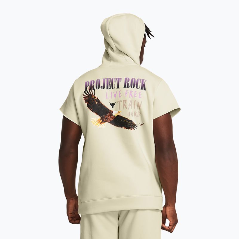 Vyriškas džemperis Under Armour Project Rock Q1 SS Icon Fleece Hoodie beige 2