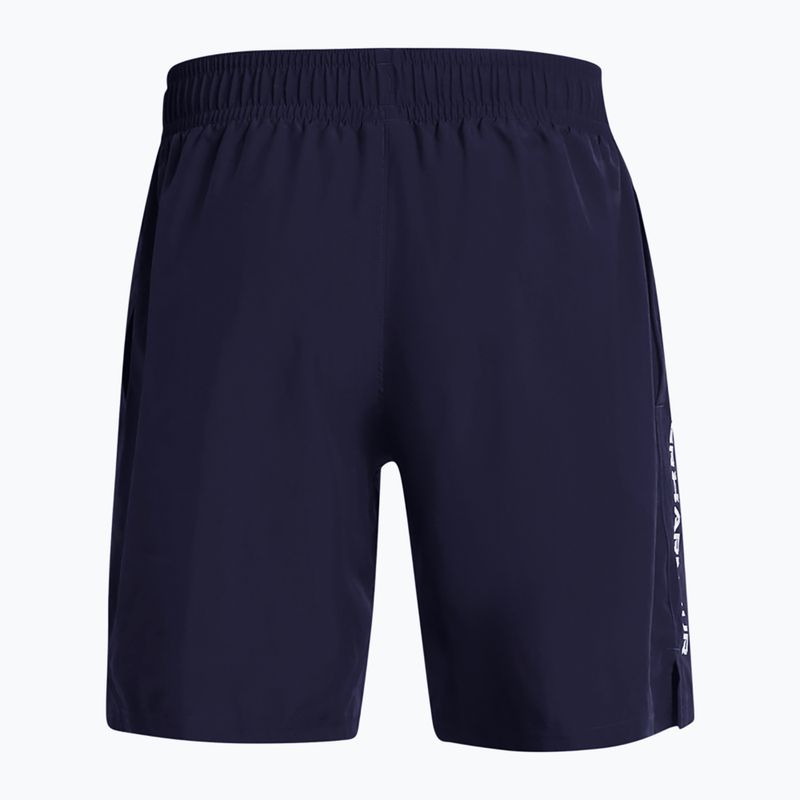 Vyriški treniruočių šortai Under Armour Tech Woven Wordmark midnight navy/white 2