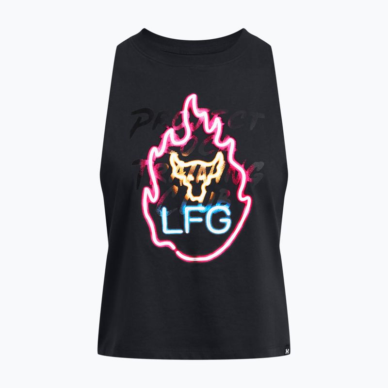Moteriškas treniruočių tank topas Under Armour Project Rock Neon Flame Tank black/black 3